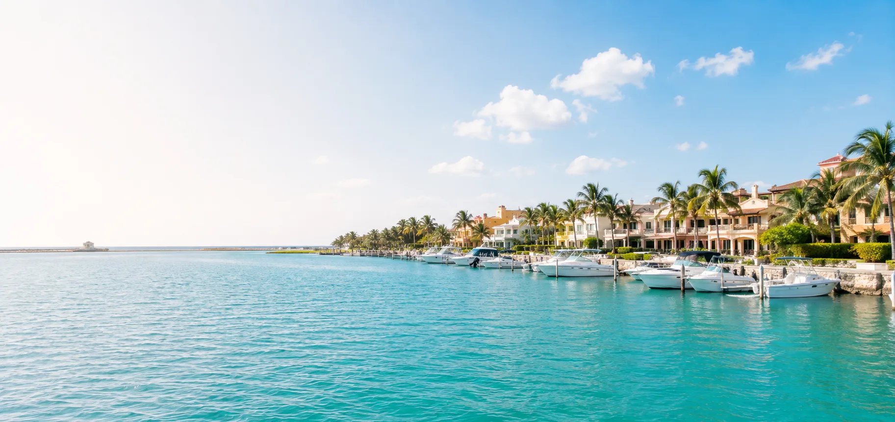 Puerto Aventuras marina and waterfront promenade